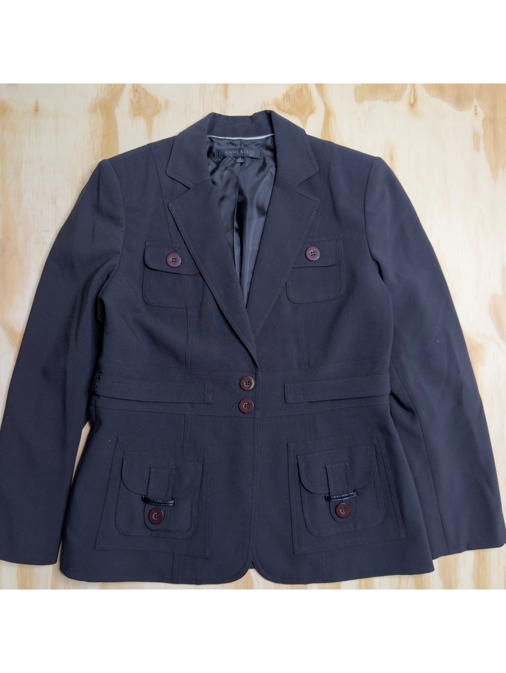 Vintage Anne Klein Women’s Black Suit Jacket Utility Size 12